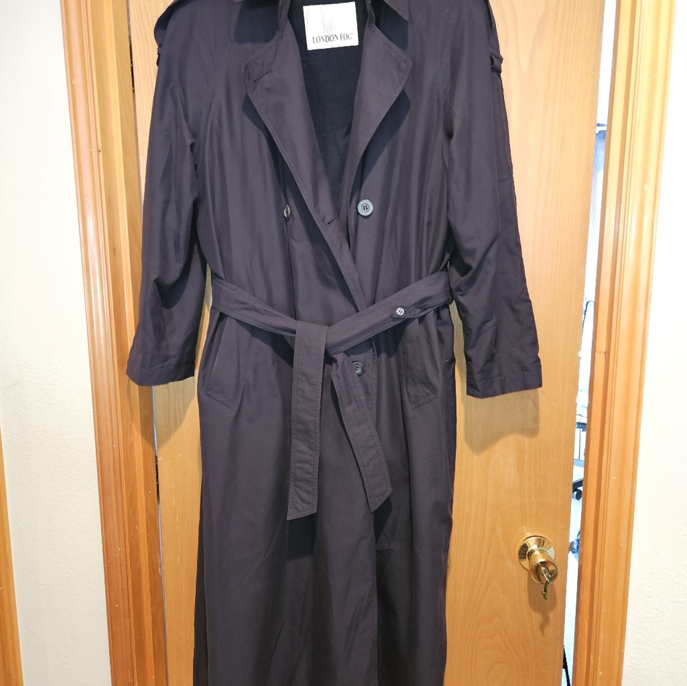 Vintage London Fog removable lined  Black Trench Coat